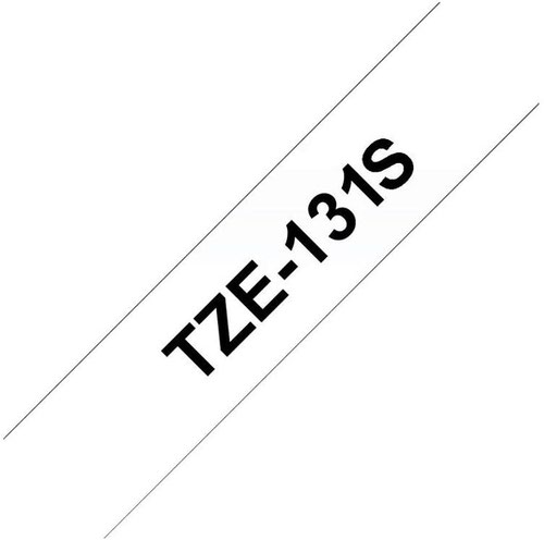 Brother TZE131S Black on Clear 4M x 12mm Gloss Tape 32810J