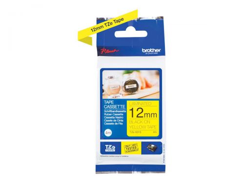 Brother Black On Yellow Label Tape 12mm x 4m - TZE631S BRTZE631S Buy online at Office 5Star or contact us Tel 01594 810081 for assistance