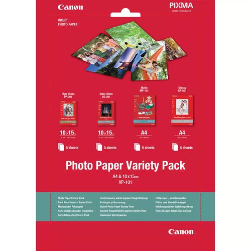 CAVP101A4PLUS10X15 - Canon VP-101 Photo Paper Variety Pack 10cm x 15cm 20 sheets - 0775B079