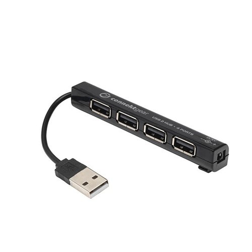 4 Port Hub USB 2 Type A - Bus Powered - Black 25-0054