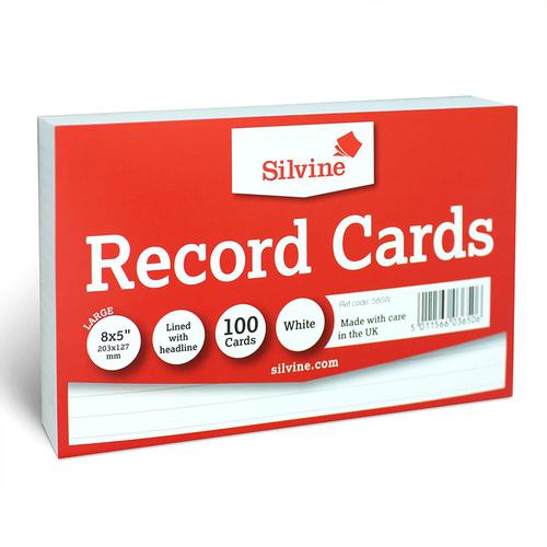 ValueX Record Cards Ruled Both Sides 203x127mm White (Pack 100)