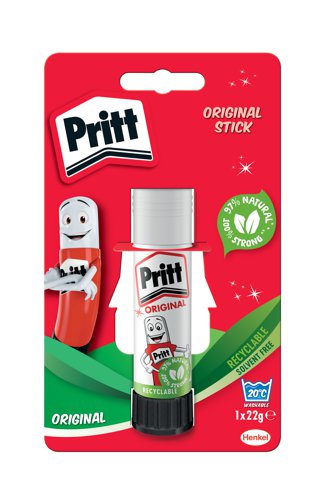 Pritt Original Glue Stick Sustainable Long Lasting Strong Adhesive Solvent Free Retail Hanging Card Value Pack 22g (Pack 12) - 1456074