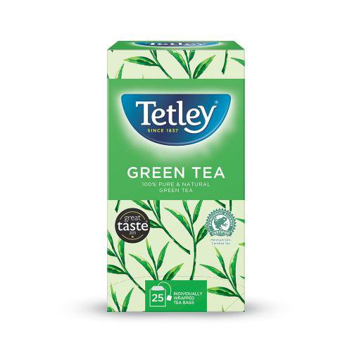 Tetley Pure Green Tea Bags Indiviually Wrapped and Enveloped (Pack 25)