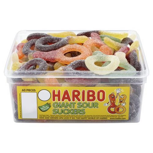 Haribo Giant Sour Suckers Tub 60 960G