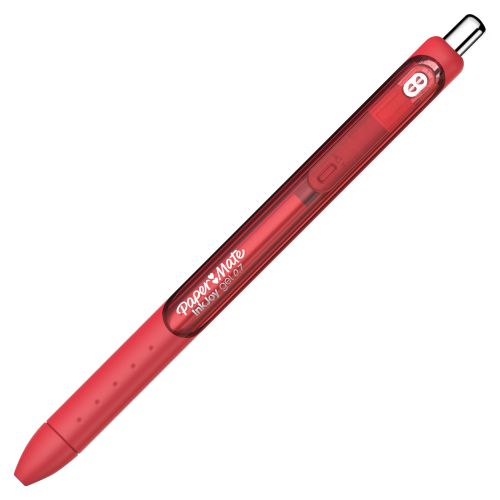 Paper Mate InkJoy Gel Rollerball Pen 1.0mm Tip 0.7mm Line Red (Pack 12)