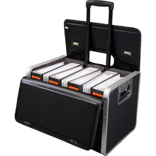 79997LM | Trolley system and two combination locks, side heavy duty handles, aluminium frame. Inside: padded main compartment for seven A4 folders.