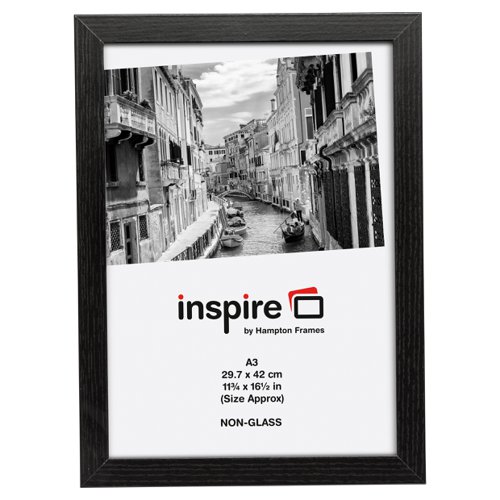 62511PA | Kent is a black classic competitively priced wood certificate frame with a 20mm flat MDF wood effect paperwrap wood which gives your chosen certificate or image maximum impact. MDF drop in backs with flexible clips for holding your image in place and hanging loops for wall mounting either landscape or portrait. Also has a rear strut for freestanding on a table. Shrinkwrapped. NON-GLASS version.