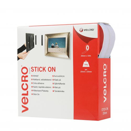 Velcro Sticky Hook and Loop Strip 20mmx10m White - RY07178