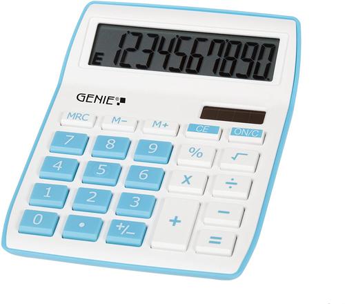 15044GN | Compact desktop calculator with large, angled, 10-digit display. Fresh, colourful design with a high quality finish. Easy to use keyboard and easy to clean plastic keys.