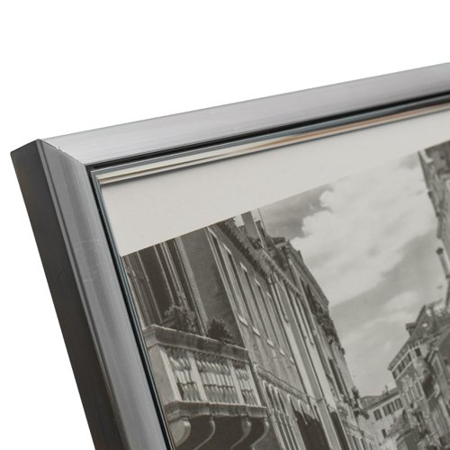 16139PA | Stylish 14mm wide extruded plastic certificate frame with a silver inner highlight. Plexi glass fronts. 