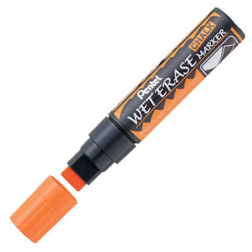 Pentel Wet Erase Chalk Marker Orange Chisel tip PK12