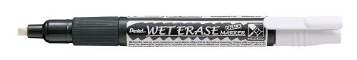 Pentel Chalk Marker Waterproof Wet Erase C Tip White PK12