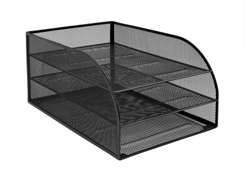 Osco Mesh 3 Tier Assembled Letter Tray (Black)