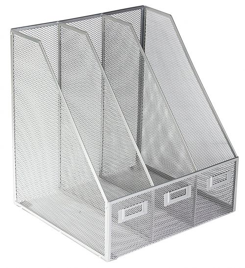 Osco Mesh Triple Magazine Rack (Silver)