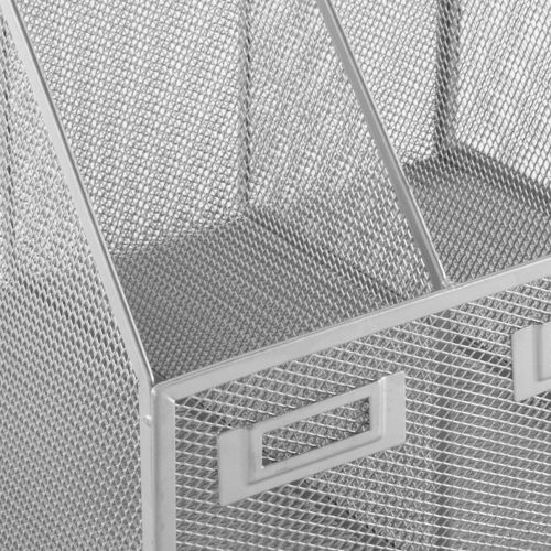 Osco Mesh Triple Magazine Rack (Silver)