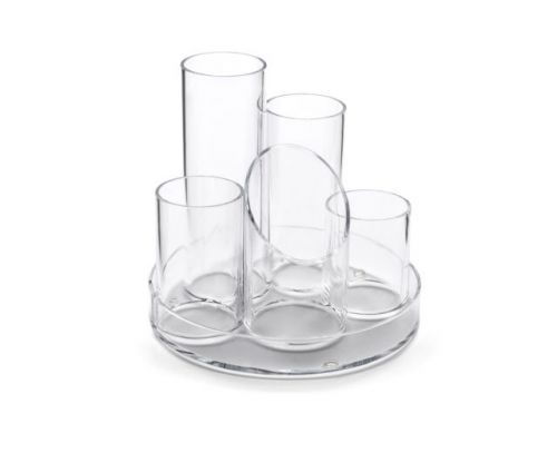 Osco Clear Acrylic 5 Tube Pen Pot