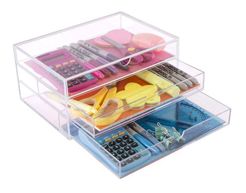 Osco Clear Acrylic 3 Drawer Chest Office Monster