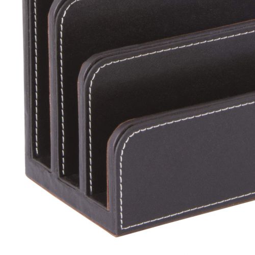 Osco Faux Leather Letter Holder Brown