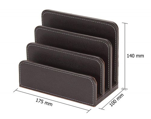 Osco Faux Leather Letter Holder Brown