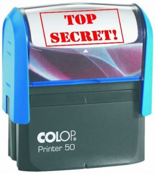 Colop P50 Self Inking Word Stamp TOP SECRET 68x29mm Red Ink