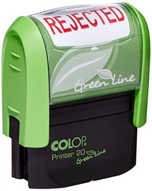 This environmentally friendly, self-inking COLOP Green Line Word Stamp is made from a minimum of 65% recycled materials. The stamp will print thousands of impressions before a replacement ink pad is needed. 
