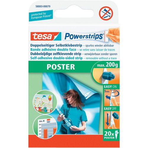 Tesa Powerstrips Poster Strips (Pack 20)