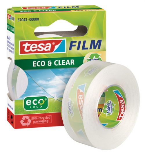 Tesafilm eco and clear Tape 19mm x 33m Clear (Pack 8) 57074