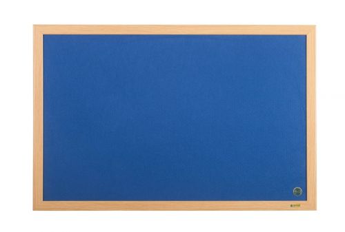 Bi-Office Earth-It Blue Felt Noticeboard Oak Wood Frame 1800x1200mm - FB8543233