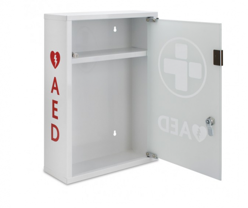 AED Metal Wall Cabinet (UNALARMED) Glass Door  Lockable