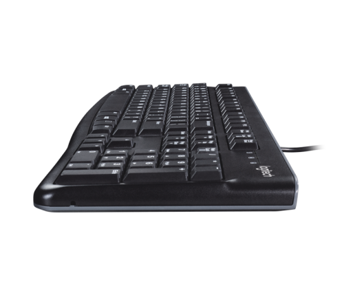 Virtually silent, low profile keys. Industry standard layout with full size F-key and number pad. Sleek, profile keyboard with a resistant design (maximum of 60ml liquid spillage). Plug and play USB connection. Bold, bright white characters. Compatible with Windows XP/Vista/7 or Linux kernel 2.6 or later.