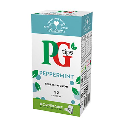 PG Tips Peppermint Herbal Infusion Tea Bag Envelopes (Pack 25)