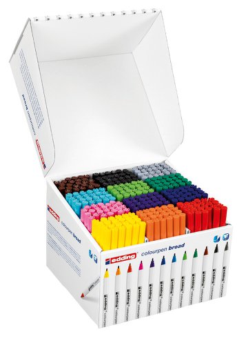 Edding Broad Colourpens are a premium option designed for use in educational and professional environments where the highest quality is required. With an unbeatable cap off life, hardwearing soft fibre bullet nibs and child-safe water-based ink, this pack of Colourpens from leading brand Edding is guaranteed to impress all who use them.