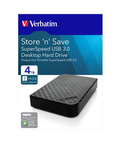 Verbatim External HDD 4TB Gen2 Store'N'Save 3.0 3.5 047685