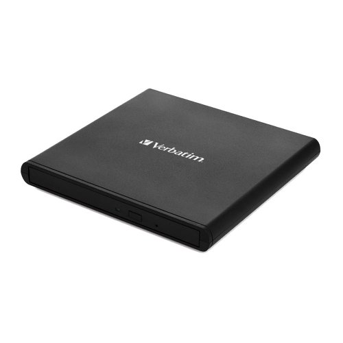 This Verbatim external CD/DVD rewriter is ideal for use with notebooks or ultrabooks, featuring a slim design to save space on your workstation. Power is supplied via the USB port - so there is no need for a bulky power adapter. The rewriter supports all common CD and DVD formats, including M-Disc and features a lightweight, compat design for use on the go.
