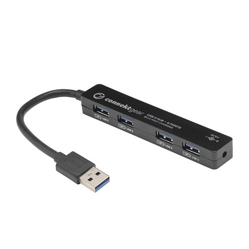 4 Port USB 3 Type A Hub - Bus Powered - Black 25-0058