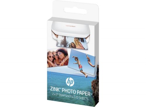HP W4Z13A Zink Sticky Backed Photo Paper 5x 7.6cm 20 Sheets