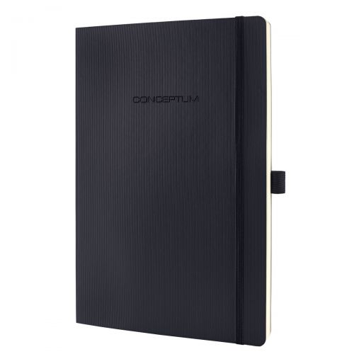 Sigel CONCEPTUM A4 Casebound Soft Cover Notebook Ruled 194 Pages Black