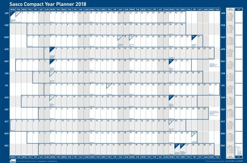 Sasco Compact Year Planner Landscape 2018