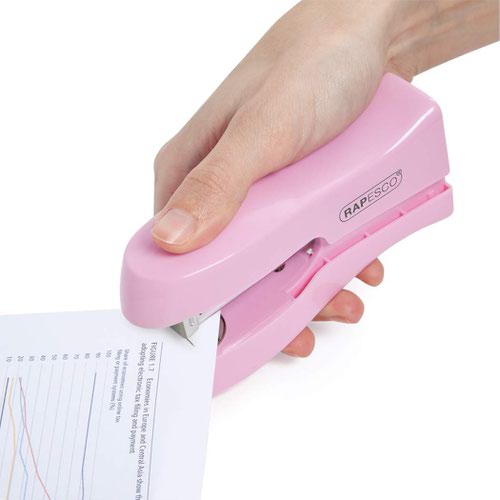 Rapesco Stand Up Space Saving Stapler Plastic 20 Sheet Candy Pink - 1378
