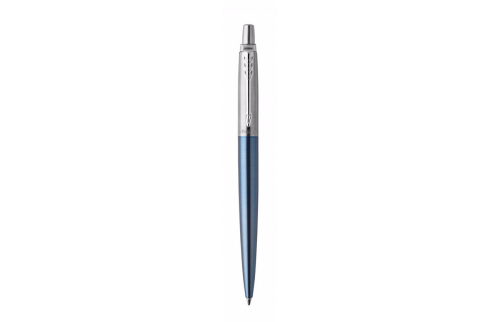 Parker Jotter Ballpoint Pen Waterloo Blue/Chrome Barrel Blue Ink Gift Box