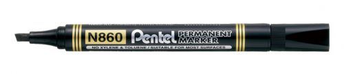 Pentel N860 Permanent Marker Chisel Tip 2.5-7mm Line Black (Pack 12) - N860-AE