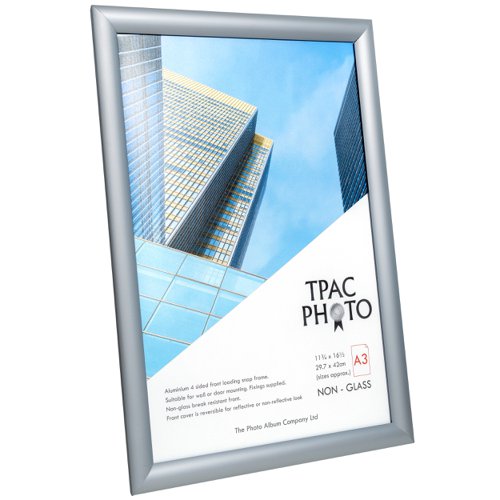 Photo Album Co Inspire for Business Poster/Photo Snap Frame A3 Aluminium Frame Plastic Front Silver - SNAPA3S  62490PA