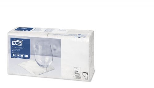Tork Cocktail Napkins 2-Ply 4 Fold 240x238mm Unfolded White (Pack 200) - 477534