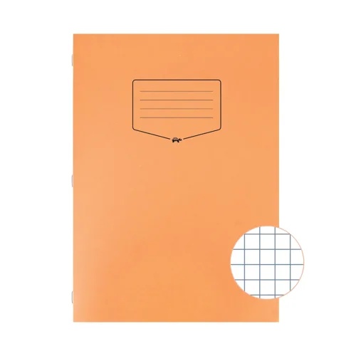 Silvine A4 Tough Shell Exercise Book 7mm Sq Orange 80pg Pack 25