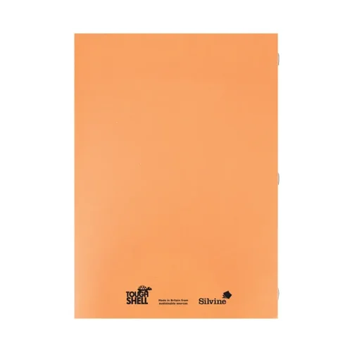 Silvine A4 Tough Shell Exercise Book 7mm Sq Orange 80pg Pack 25