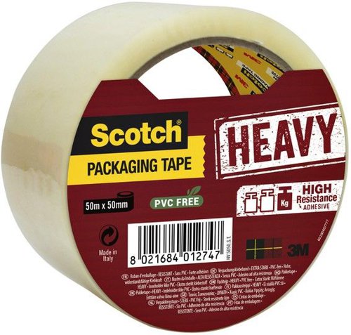 Scotch Packaging Tape Heavy Transparent 50mm x 50m (Pack 1) 7100094738