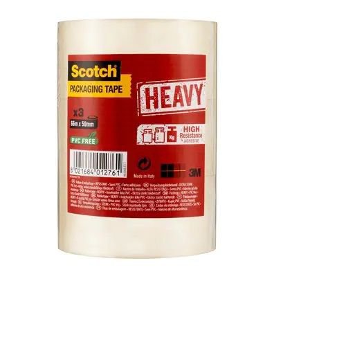 Scotch Packaging Tape Heavy Transparent 50mm x 66m (Pack 3) 7100094367