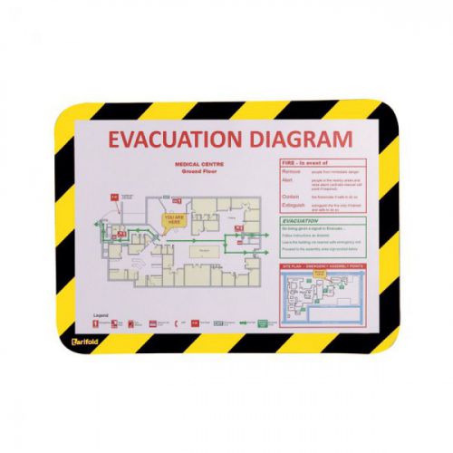 Tarifold Magneto A4 Safety Frames Adhesive Black/Yellow PK2