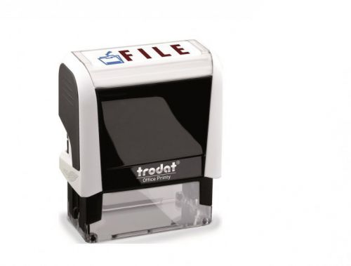 Trodat Office Printy Word Stamp FILE Red/Blue Code 77305