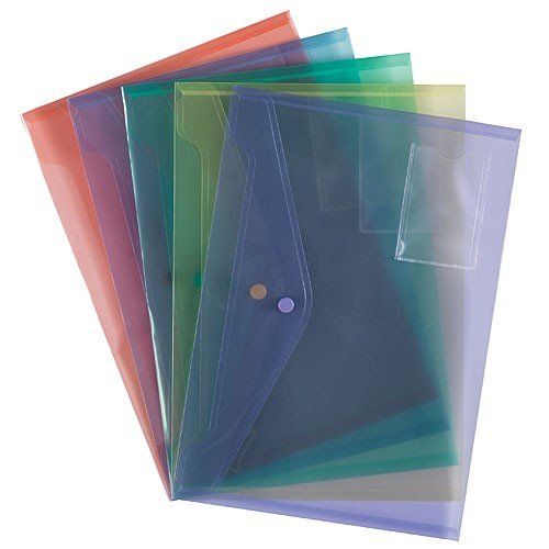 ValueX Popper Wallet Polypropylene A4 Assorted Colours (Pack 5) - 8811asst/1